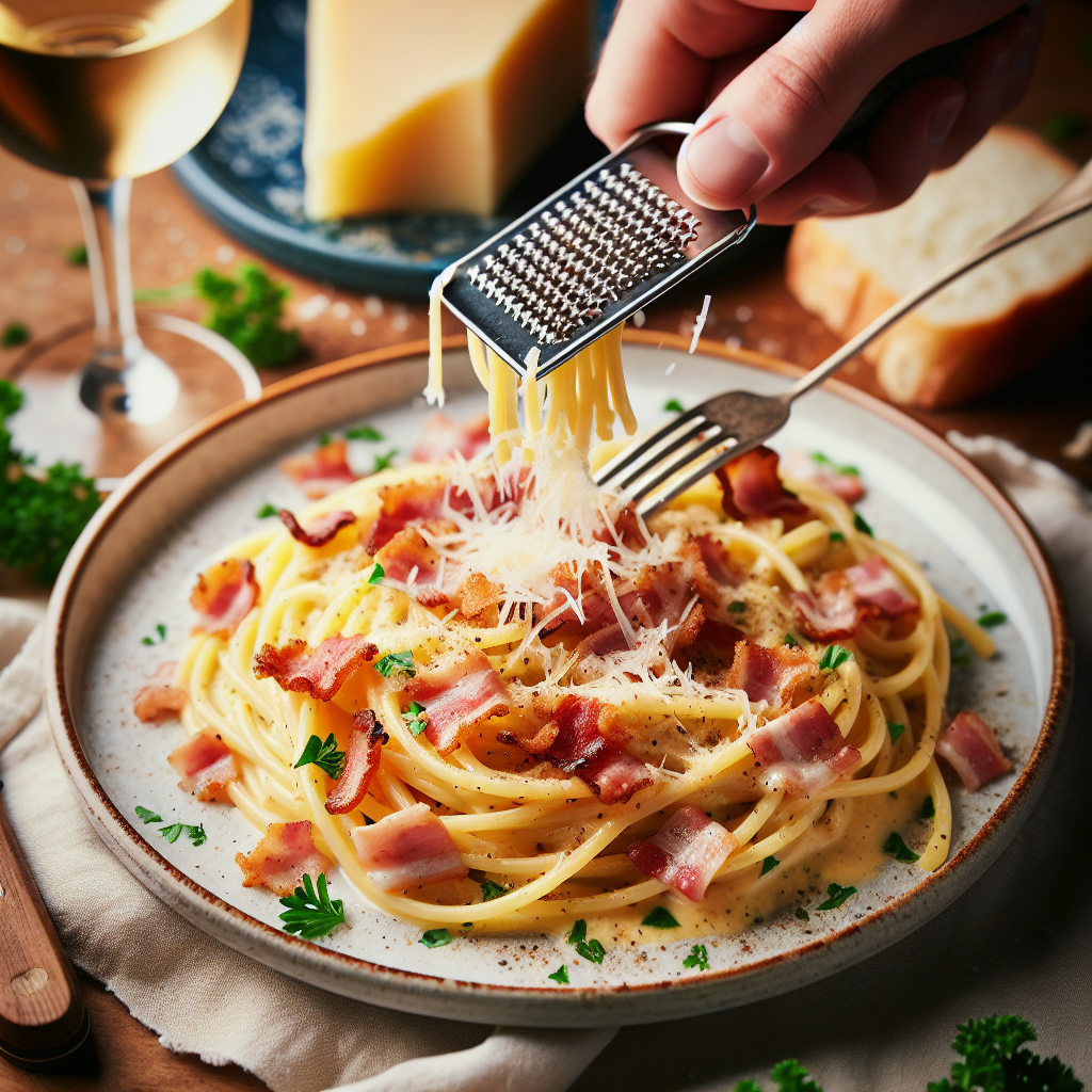 Smakowita symfonia: Wykwintne Spaghetti Carbonara z nutą włoskiego uroku